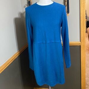 J.Jill blue wool tunic long sleeve dress size medium